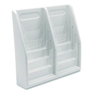 Multi-Tiered Desktop/Wall-Mount Literature Holders, 20.25w x 5d x 19.88h, Gray