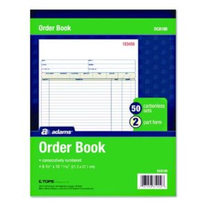 Multipart Sales Order Pad, Two-Part Carbonless, 8.38 x 10.19, 50 Forms Total