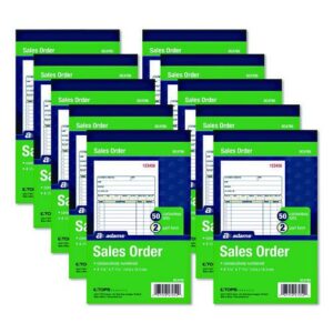 Multipart Sales Order Pad, 12 Lines, Two-Part Carbonless, 4.19 x 6.69, 50 Forms/Pad, 10 Pads/Box