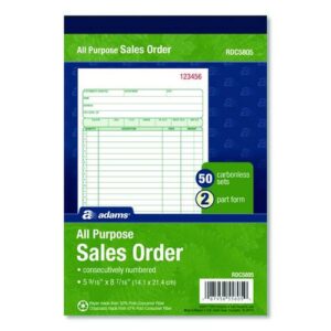 Multipart General-Purpose Sales Pad, Two-Part Carbonless, 5.56 x 7.94, 50 Forms Total
