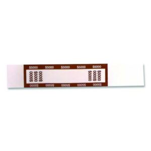 Currency Straps, $5,000, Self-Adhesive, 1,000/Pack