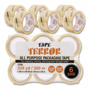 All Purpose Packaging Tape, 3" Core, 1.88" x 54.6 yds, Clear, 6/Pack
