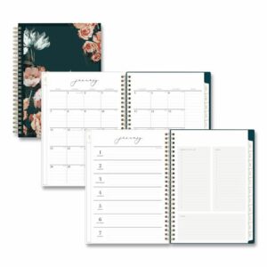 Life Note-It Dania Weekly/Monthly Planner, Floral Artwork, 8.63 x 5.88, Teal/Pink/Blue Cover, 12-Month (Jan to Dec): 2026