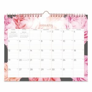 Joselyn Monthly Wall Calendar, Floral Artwork, White/Multicolor Sheets, 12-Month (Jan to Dec): 2026