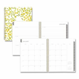 Mimosa Weekly/Monthly Planner, 11 x 8.5, Floral Artwork, Yellow/Green/White Cover, 12-Month (Jan to Dec): 2026
