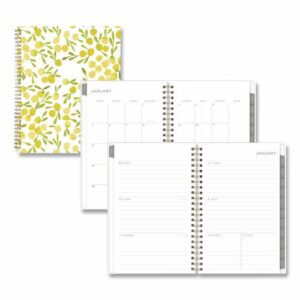 Mimosa Weekly/Monthly Planner, 8 x 5, Lemon Artwork, Yellow/Green/White Cover, 12-Month (Jan to Dec): 2026