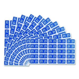 Year 2021 End Tab Folder Labels, 1 x 0.5, Light Blue/White, 250 Labels/Pack
