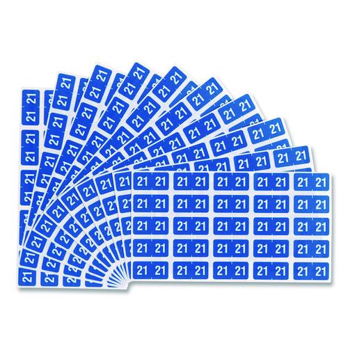 Year 2021 End Tab Folder Labels, 1 x 0.5, Light Blue/White, 250 Labels/Pack