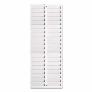 Time Card Rack, 40 Pockets, Plastic, Light Gray