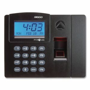 TimeTrax Elite Biometric Time Clock, 50 Employees, Black