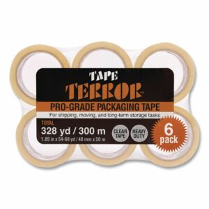Pro-Grade Packaging Tape, 3" Core, 1.88" x 54.6 yds, Clear, 6/Pack