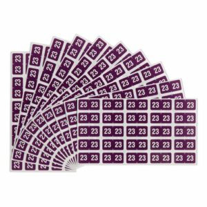 Yearly End Tab File Folder Labels, 23, 0.5 x 1, Purple, 25/Sheet, 10 Sheets/Pack