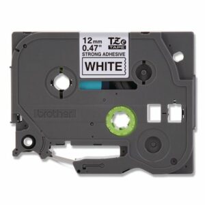 TZe Extra-Strength Adhesive Laminated Labeling Tape, 0.47" x 26.2 ft, Black on White