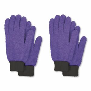 Microfiber Dusting Gloves, Purple with Black Cuffs, 4 Gloves