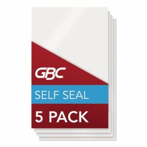 SelfSeal NoMistakes Repositionable Self-Adhesives, 8 mil, 4.6" x 6.3", Gloss Clear, 5/Pack