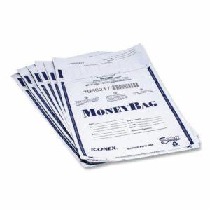 Tamper-Evident Deposit Bag, Plastic, 9 x 12, Clear, 100/Pack