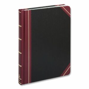 Log Book, List-Management Format with Medium/College Ruling, Black/Red Cover, (150) 10.13 x 7.78 Sheets