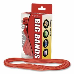 Big Bands Rubber Bands, Size 117B, 0.07" Gauge, Red, 48/Box