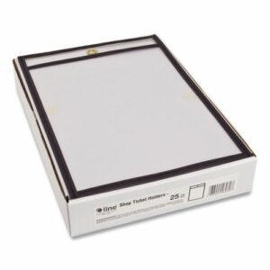Stitched Shop Ticket Holders, Super Heavy-Duty, Top Load 5 x 8 Insert, Clear Front, Black Border, 25/Box