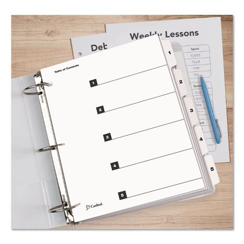 OneStep Printable Table of Contents and Dividers, 5-Tab, 1 to 5, 11 x 8.5, White, White Tabs, 1 Set - Image 3