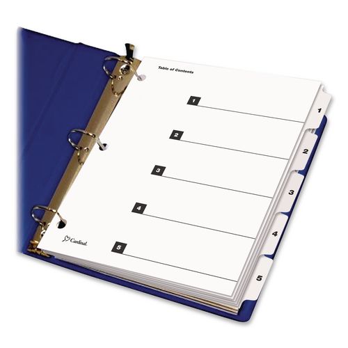 OneStep Printable Table of Contents and Dividers, 5-Tab, 1 to 5, 11 x 8.5, White, White Tabs, 1 Set - Image 4