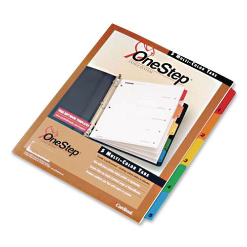 OneStep Printable Table of Contents and Dividers, 5-Tab, 1 to 5, 11 x 8.5, White, Assorted Tabs, 1 Set - Image 3