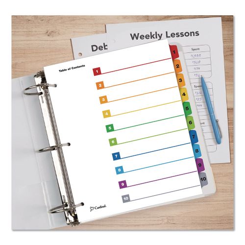 OneStep Printable Table of Contents and Dividers, 10-Tab, 1 to 10, 11 x 8.5, White, Assorted Tabs, 1 Set - Image 4