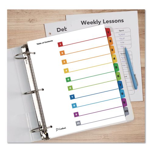 OneStep Printable Table of Contents and Dividers, 12-Tab, 1 to 12, 11 x 8.5, White, Assorted Tabs, 1 Set - Image 4