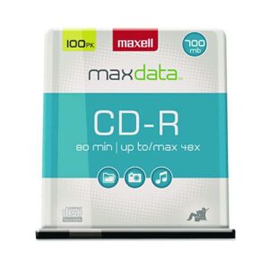 CD-R Discs, 700 MB/80 min, 48x, Spindle, Silver, 100/Pack