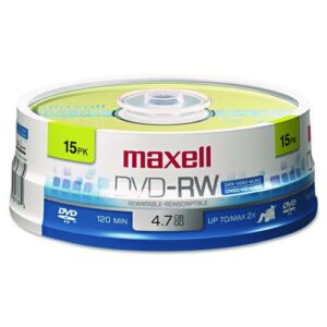 DVD-RW Rewritable Disc, 4.7 GB, 2x, Spindle, Gold, 15/Pack