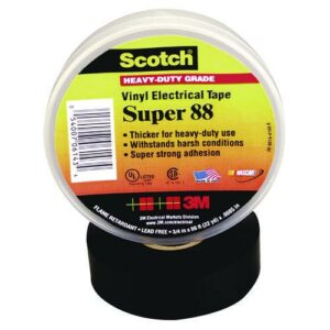 Scotch 88 Super Vinyl Electrical Tape, 0.75" x 66 ft, Black