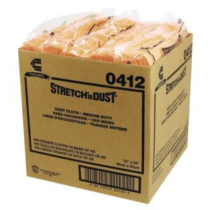 Stretch 'n Dust Cloths, 11.63 x 24, Yellow, 40 Cloths/Pack, 10 Packs/Carton