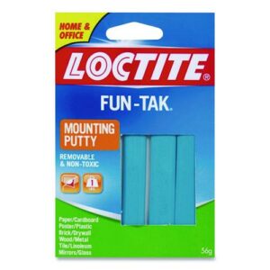 Fun-Tak Mounting Putty, Repositionable and Reusable, 6 Strips, 2 oz