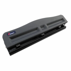 7520016203827, SKILCRAFT Light-Duty Three-Hole Punch, 9/32" Holes, 10-Sheet, Black