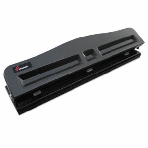7520016203828, SKILCRAFT Light-Duty Three-Hole Punch, 9/32" Holes, 8-Sheet, Black