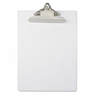 Recycled Plastic Clipboard with Ruler Edge, 1" Clip Capacity, Holds 8.5 x 11 Sheets, Clear