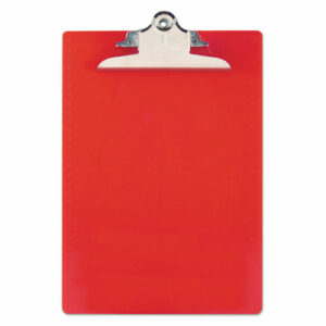 Recycled Plastic Clipboard with Ruler Edge, 1" Clip Capacity, Holds 8.5 x 11 Sheets, Red