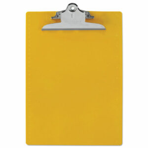 Recycled Plastic Clipboard with Ruler Edge, 1" Clip Capacity, Holds 8.5 x 11 Sheets, Yellow
