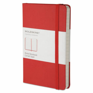 Hard Cover Notebook, 1-Subject, Narrow Rule, Red Cover, (192) 5.5 x 3.5 Sheets