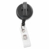 Swivel-Back Retractable ID Card Reel, 30" Extension, Black, 12/Pack - Image 2