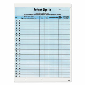 Patient Sign-In Label Forms, Two-Part Carbon, 8.5 x 11.63, Blue Sheets, 125 Forms Total