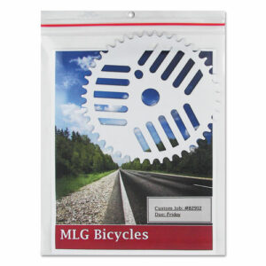 Industrial Zipper Seal Shop Ticket Holders, Super Heavy-Duty, Top Load 9 x 12 Insert, Clear Front, 15/Box