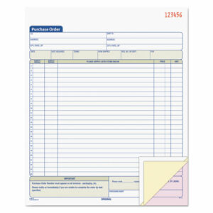 Purchase Order Book, 22 Lines, Three-Part Carbonless, 8.38 x 10.19, 50 Forms Total