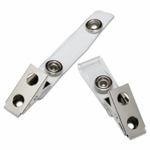 8455016452727, SKILCRAFT Clip Adapter Strap for PIP/CAC Cards, 0.5" x 2.75", Clear, 100/Box