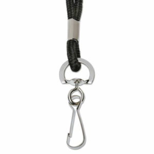 8455016452730, SKILCRAFT Polyester Cord Lanyard, Metal J-Hook Fastener, 36" Long, Black, Dozen