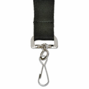 8455016452729, SKILCRAFT Nylon Strap Lanyard, Metal J-Hook Fastener, 36" Long, Black, Dozen
