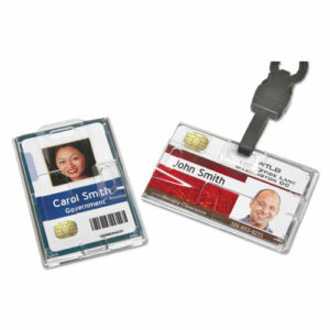 8455016452732, SKILCRAFT Dual-Sided Name Badge Holder, Clear, 250/Box
