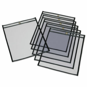 7510002729805, SKILCRAFT Sheet Protectors, Medium-Duty, Top Load 8.5 x 11 Insert, Clear Front, Black Border, 100/Box