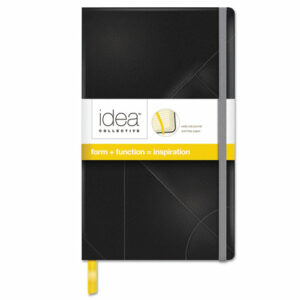Idea Collective Journal with Elastic Closure, 1-Subject, Wide/Legal Rule, Black Hardcover, (120) 8.25 x 5 Sheets