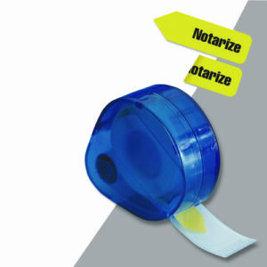 Arrow Message Page Flags in Dispenser, "Notarize", Yellow, 120 Flags/Dispenser